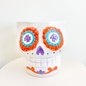 Boutique brand colorful decorative skull flower pot or candy bowl